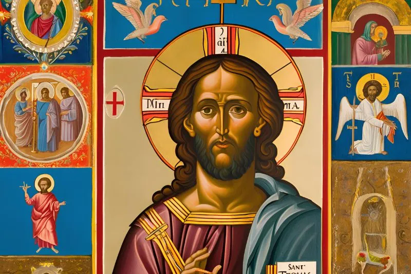 Os Símbolos dos Apóstolos | Evangelho no Lar Tomé é representado com um esquadro ou régua, simbolizando sua busca por evidências tangíveis da ressurreição de Jesus. Conhecido por sua dúvida inicial, ele se tornou um exemplo de fé inabalável após encontrar Jesus ressuscitado e declarar: "Meu Senhor e meu Deus!".
simbolos-dos-apostolos-Tome-Simbolo-Esquadro-Regua-800x533
