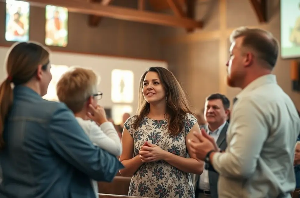 Família se reunindo em adoração em um clima agradável