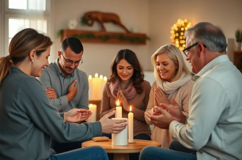 Reunião familiar para oração